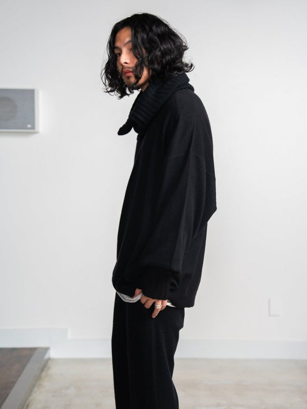 Cashmere Double Wrap Snood【black】 - PRY