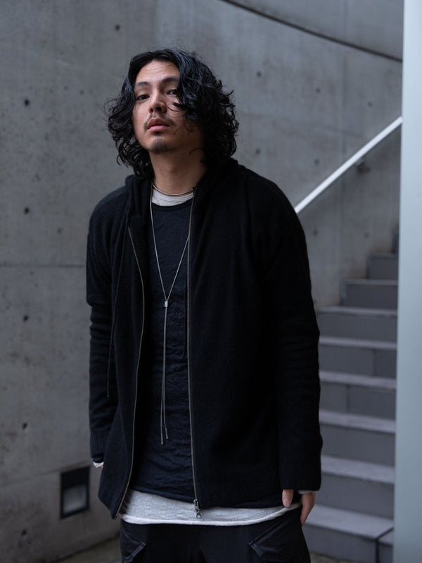 Cashmere Double Zip Hoodie【black】 - PRY