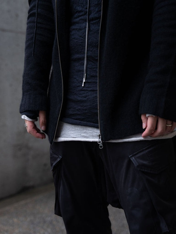 Cashmere Double Zip Hoodie【black】 - PRY