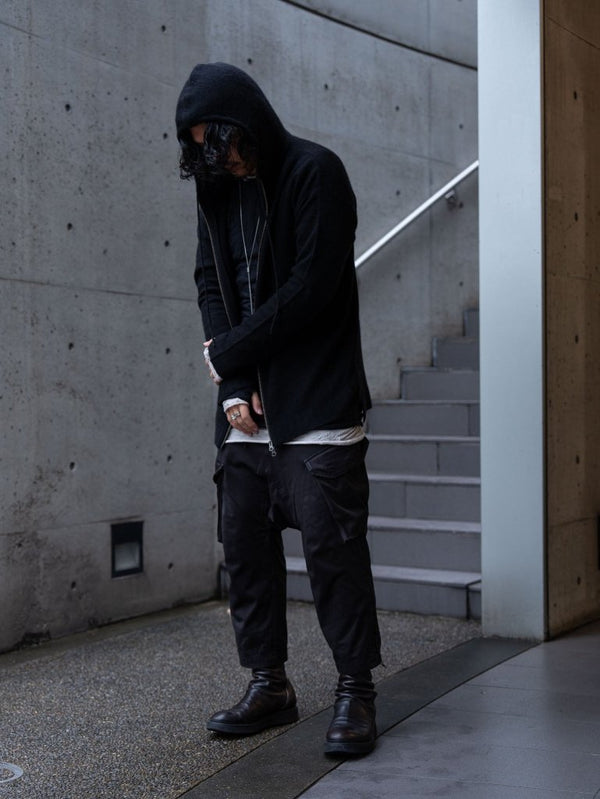 Cashmere Double Zip Hoodie【black】 - PRY