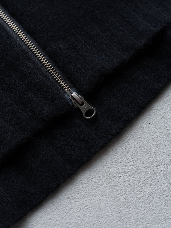 Cashmere Double Zip Hoodie【black】 - PRY