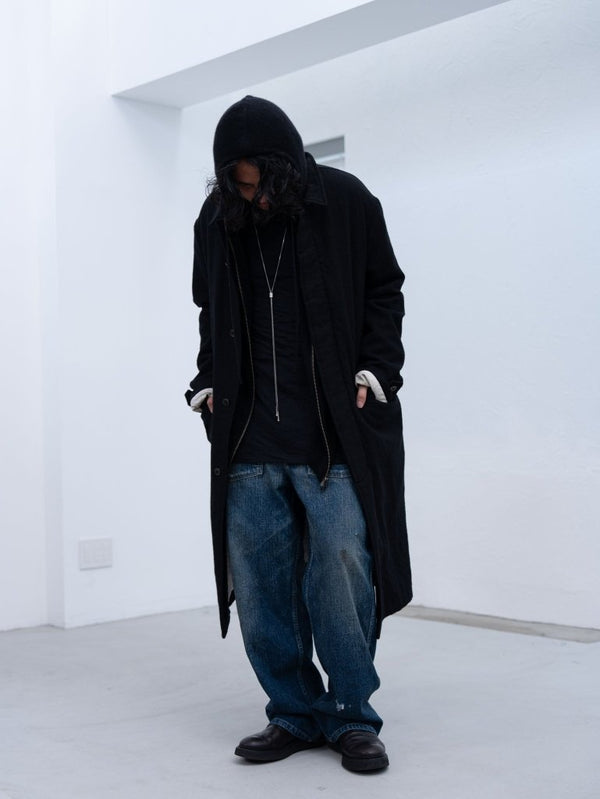 Cashmere Double Zip Hoodie【black】 - PRY
