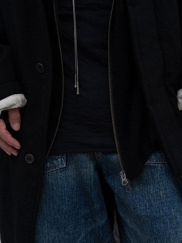 Cashmere Double Zip Hoodie【black】 - PRY