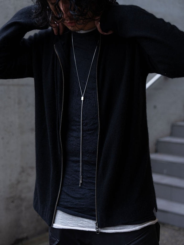 Cashmere Double Zip Hoodie【black】 - PRY