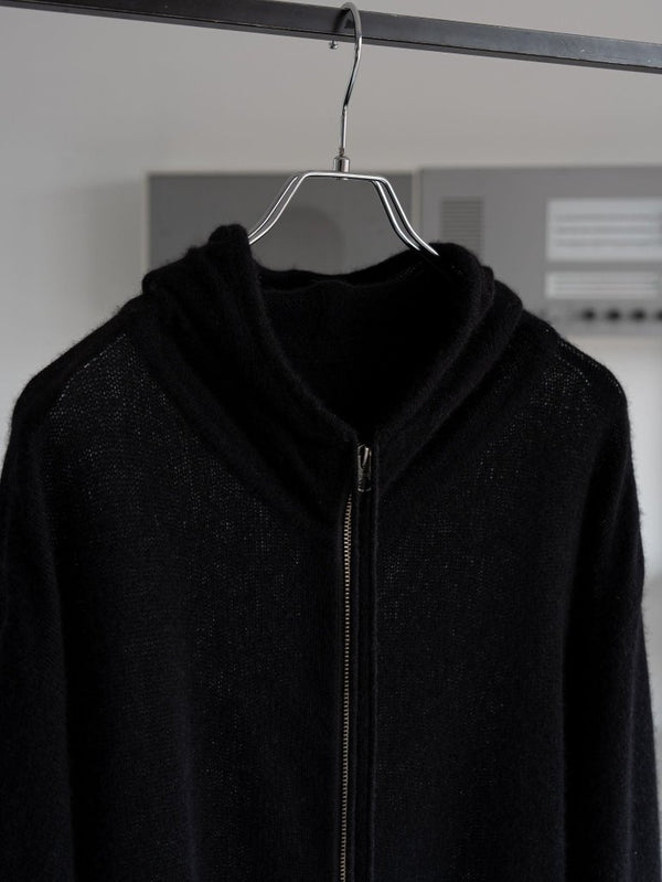 Cashmere Double Zip Hoodie【black】 - PRY