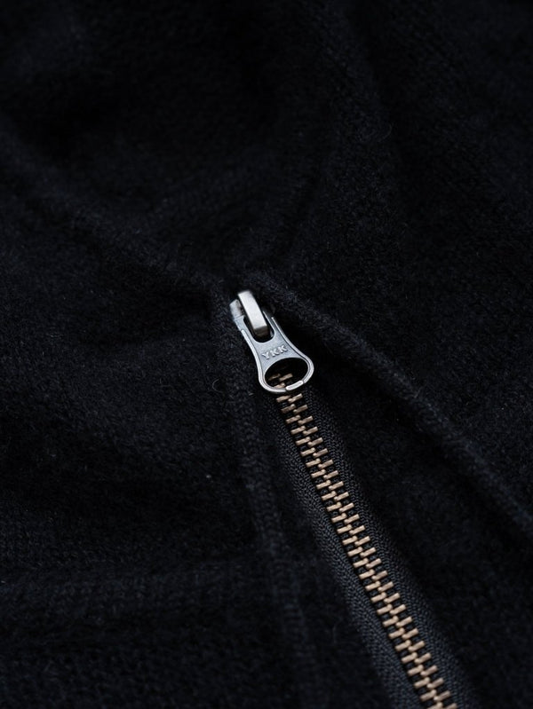 Cashmere Double Zip Hoodie【black】 - PRY