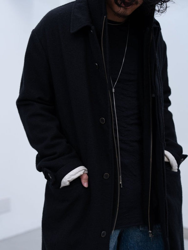 Cashmere Double Zip Hoodie【black】 - PRY