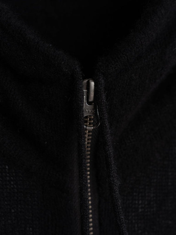 Cashmere Double Zip Hoodie【black】 - PRY
