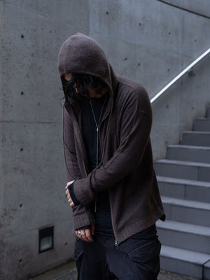 Cashmere Double Zip Hoodie【taupe】 - PRY