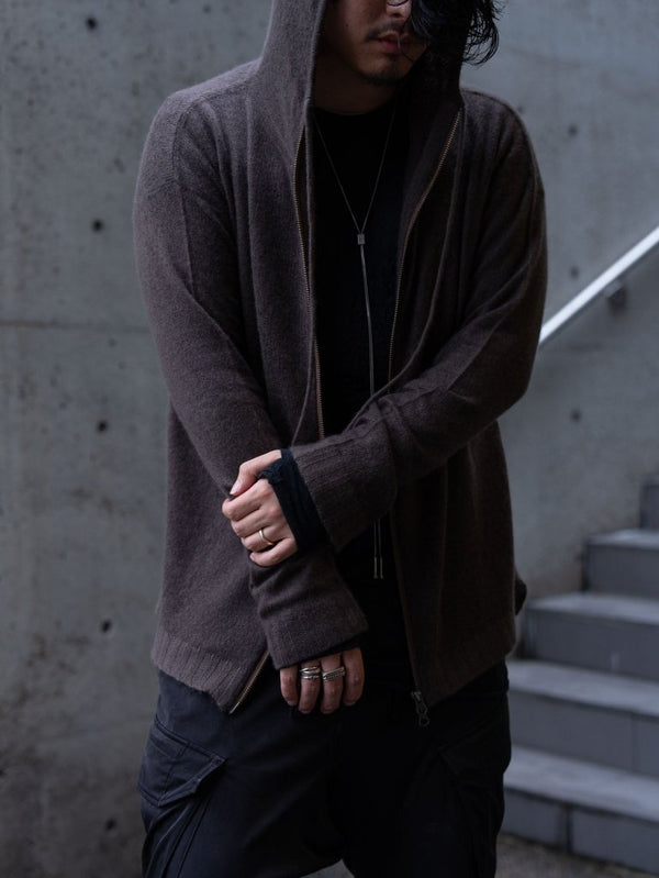 Cashmere Double Zip Hoodie【taupe】 - PRY