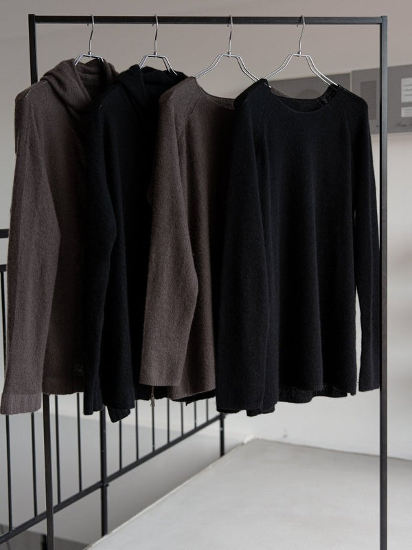 Cashmere Double Zip Hoodie【taupe】 - PRY
