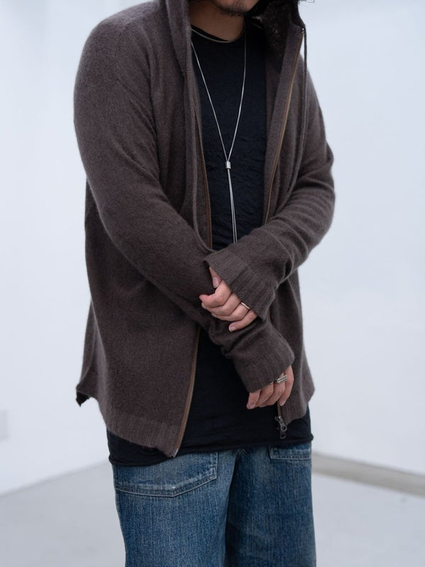 Cashmere Double Zip Hoodie【taupe】 - PRY