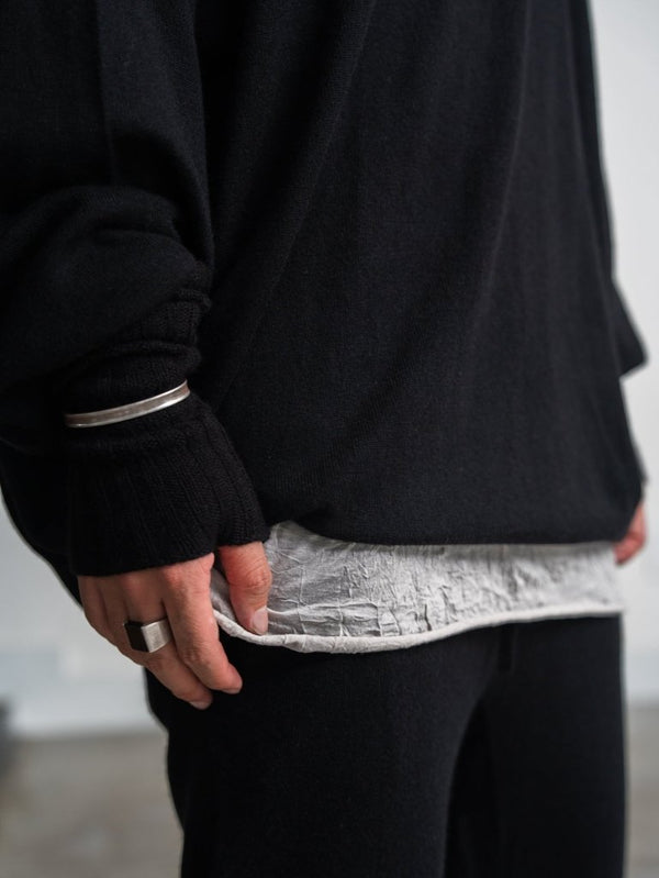 Cashmere Layered Arm Wormer【black】 - PRY