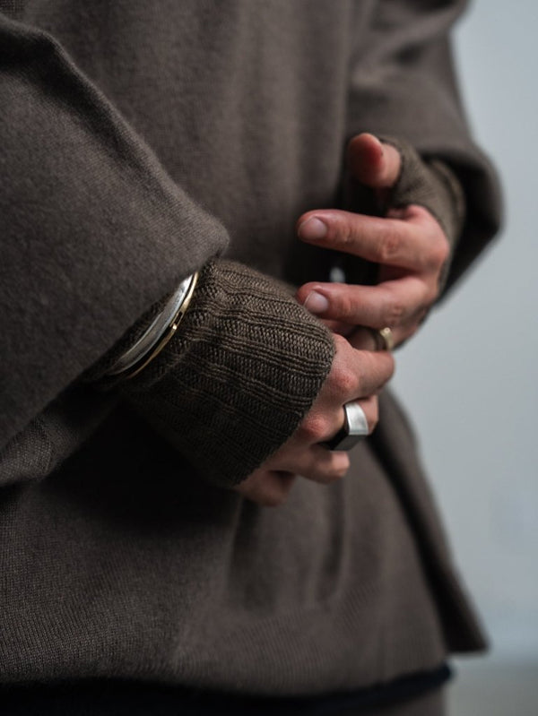 Cashmere Layered Arm Wormer【taupe】 - PRY