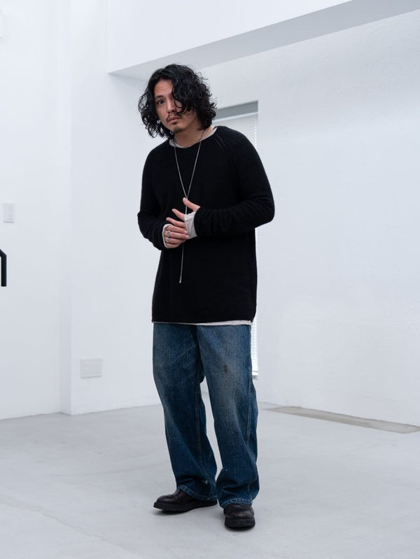 Cashmere Middle Boatneck Sweater【black】 - PRY