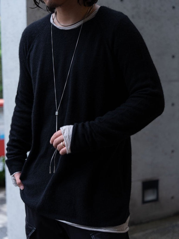Cashmere Middle Boatneck Sweater【black】 - PRY