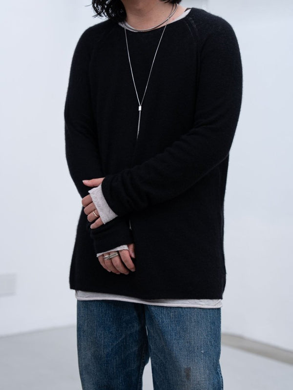 Cashmere Middle Boatneck Sweater【black】 - PRY