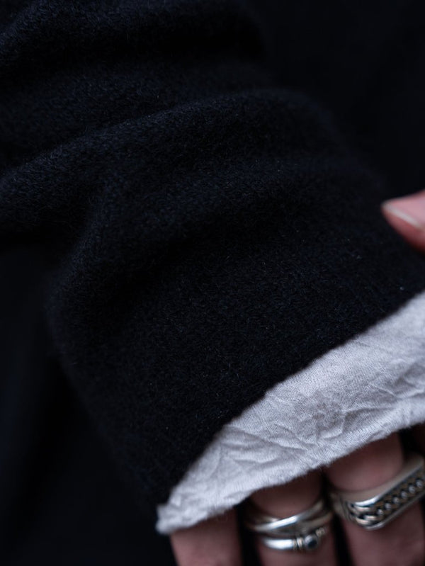 Cashmere Middle Boatneck Sweater【black】 - PRY