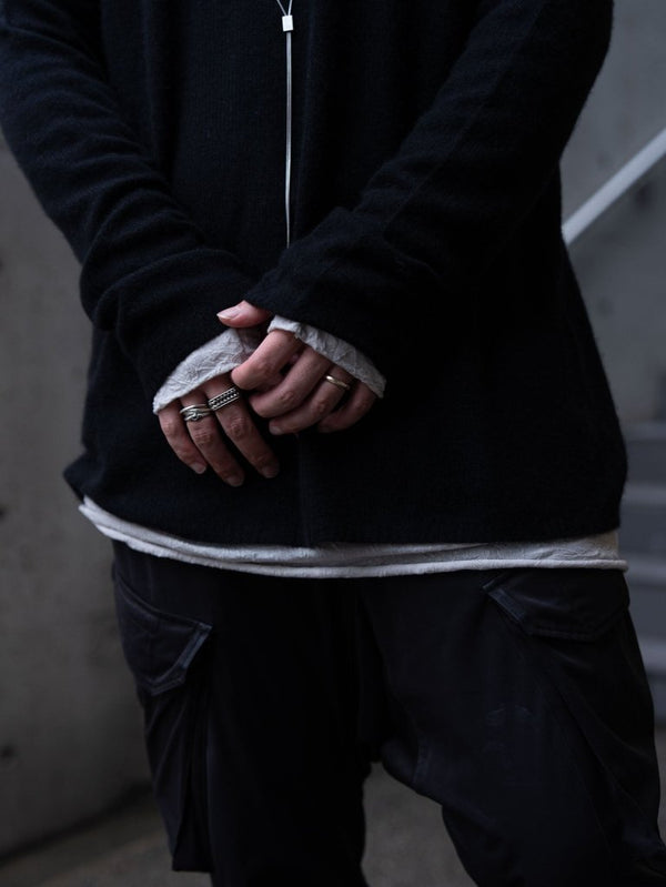 Cashmere Middle Boatneck Sweater【black】 - PRY