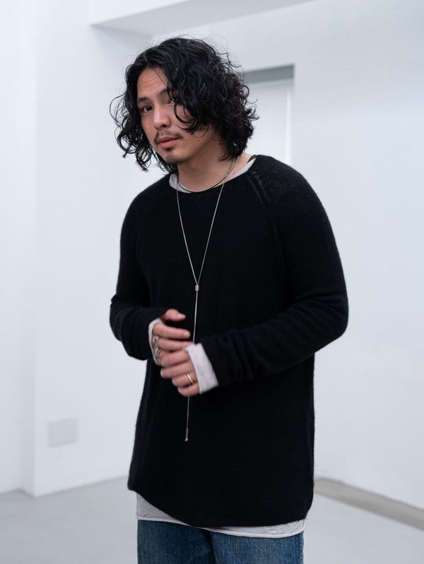 Cashmere Middle Boatneck Sweater【black】 - PRY