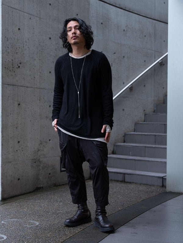 Cashmere Middle Boatneck Sweater【black】 - PRY