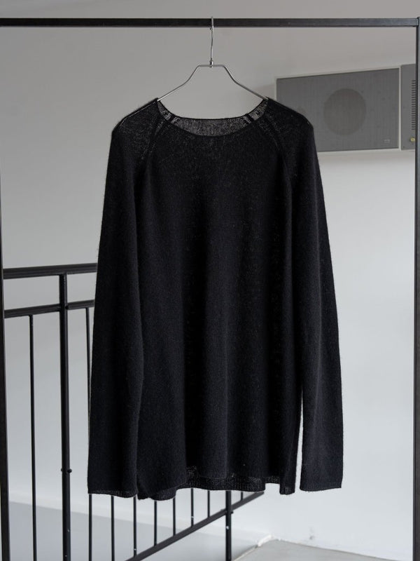 Cashmere Middle Boatneck Sweater【black】 - PRY