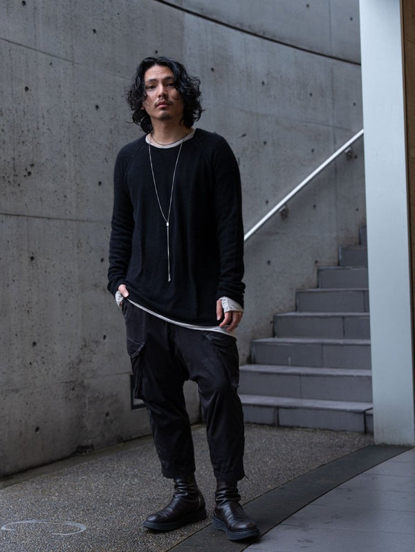 Cashmere Middle Boatneck Sweater【black】 - PRY