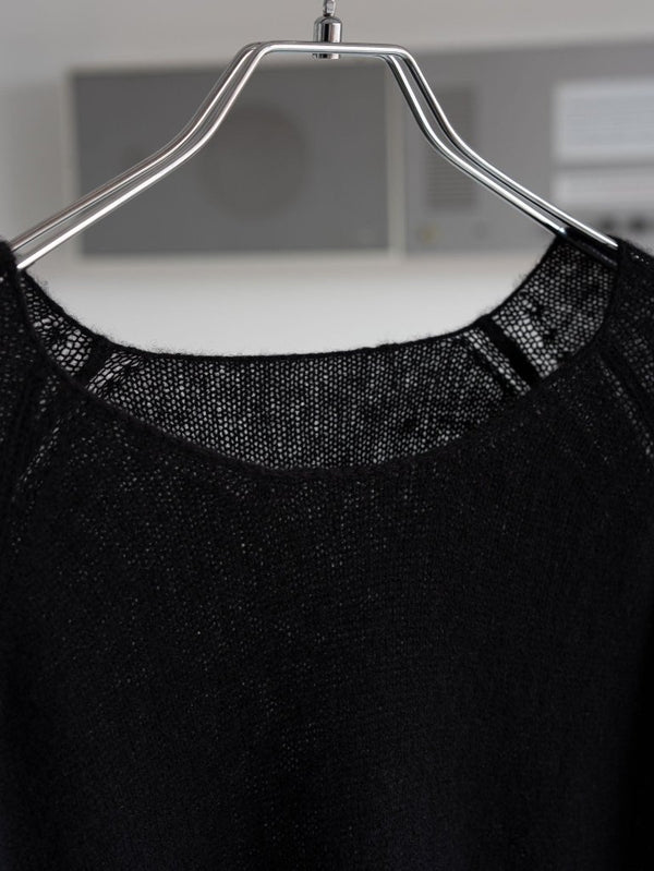 Cashmere Middle Boatneck Sweater【black】 - PRY