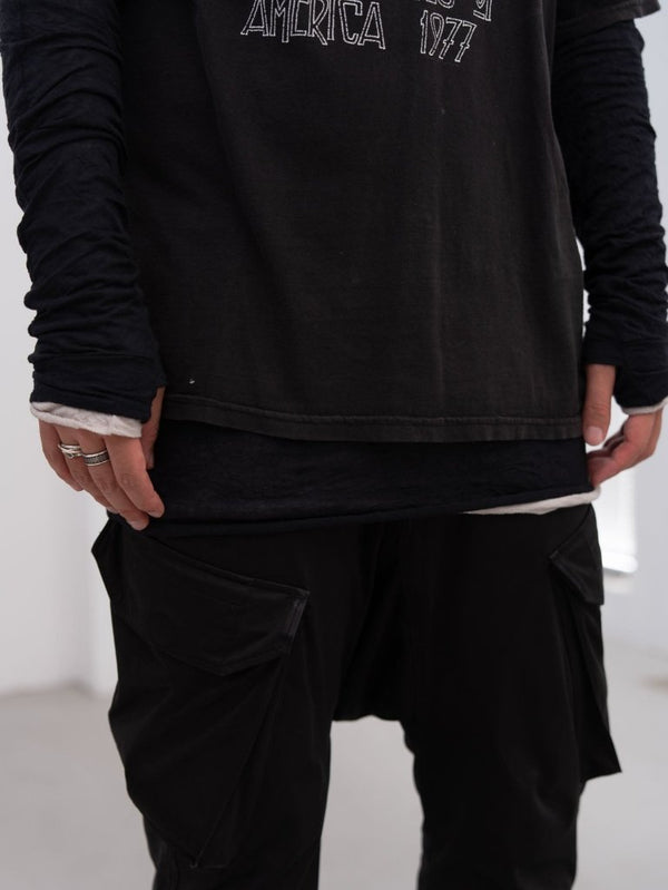 Craft Fabric Layered L/S T-shirt [BLACK] - PRY