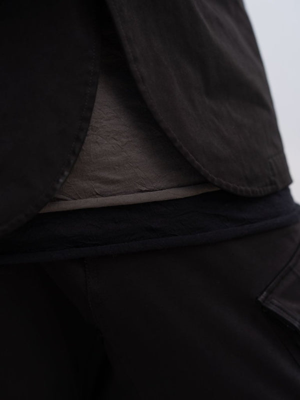 Craft Fabric Layered L/S T-shirt [FOG GRAY] - PRY
