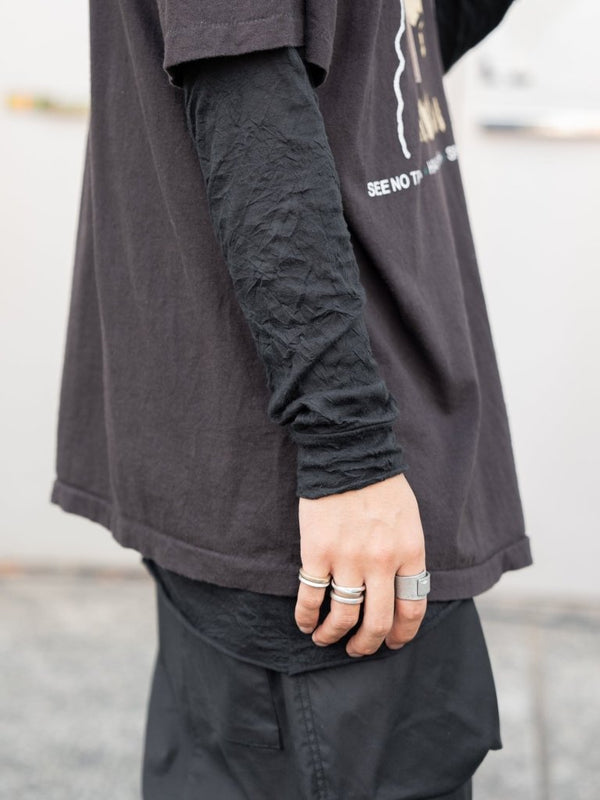 Craft Fabric Layered L/S T-shirt【black】 - PRY