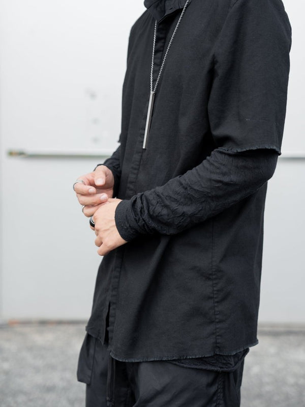 Craft Fabric Layered L/S T-shirt【black】 - PRY