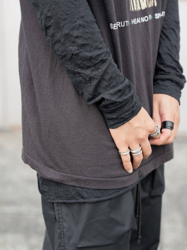 Craft Fabric Layered L/S T-shirt【black】 - PRY