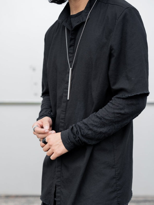 Craft Fabric Layered L/S T-shirt【black】 - PRY