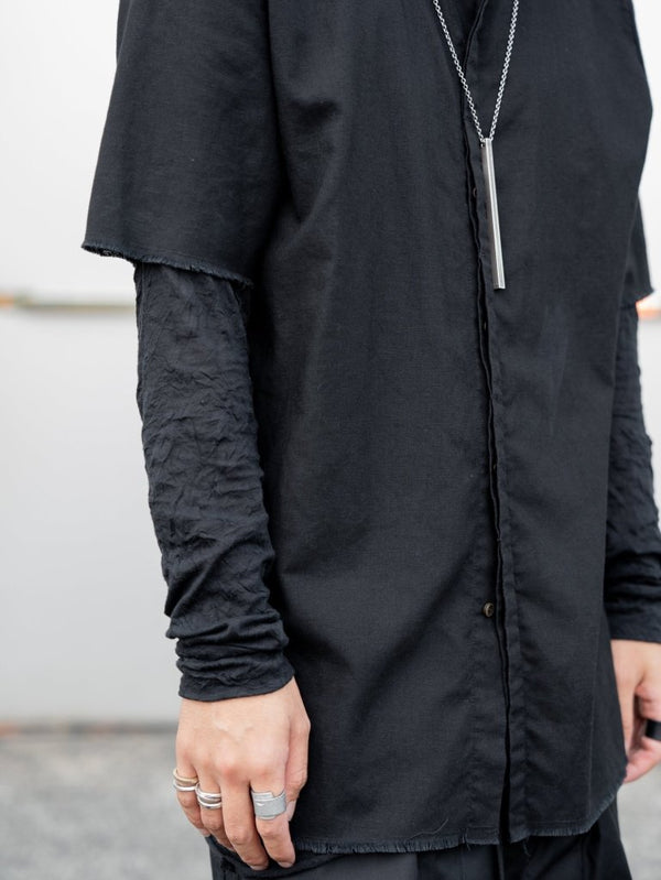 Craft Fabric Layered L/S T-shirt【black】 - PRY