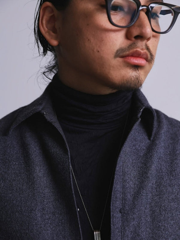 Craft Fabric Layered Turtle - neck L/S T-shirt [尾州コットン]【black】 - PRY