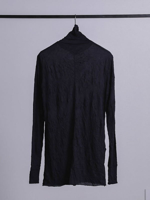 Craft Fabric Layered Turtle - neck L/S T-shirt [尾州コットン]【black】 - PRY