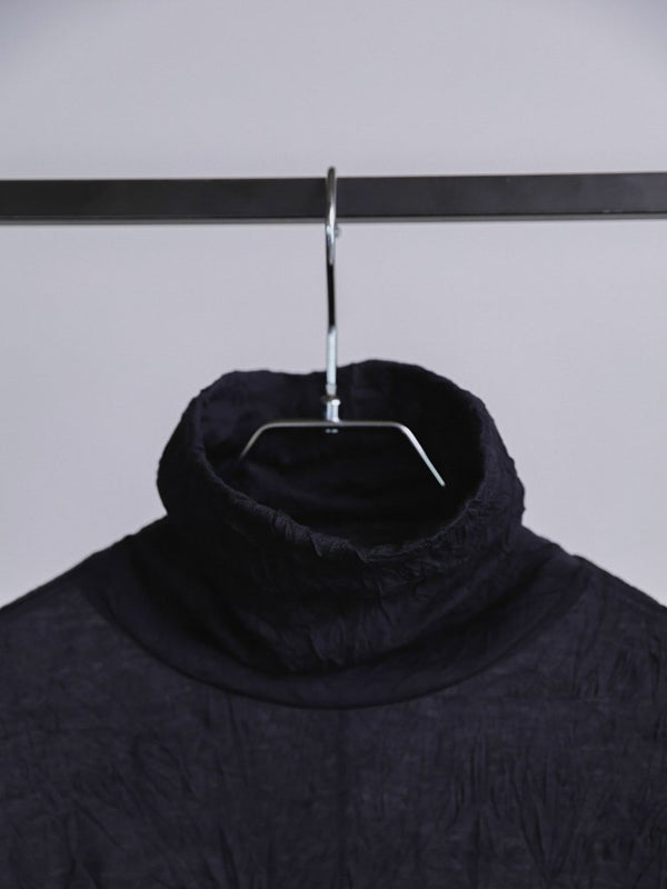 Craft Fabric Layered Turtle - neck L/S T-shirt [尾州コットン]【black】 - PRY