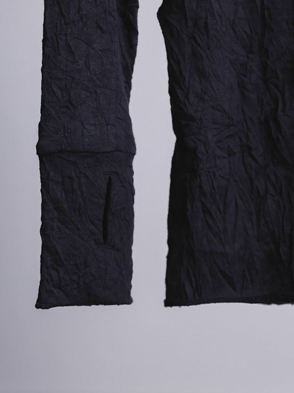 Craft Fabric Layered Turtle - neck L/S T-shirt [尾州コットン]【black】 - PRY