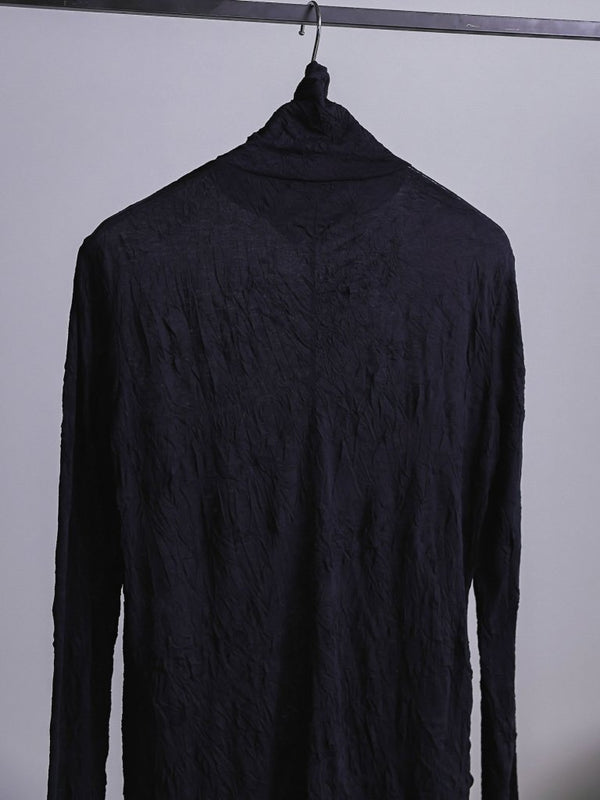Craft Fabric Layered Turtle - neck L/S T-shirt [尾州コットン]【black】 - PRY