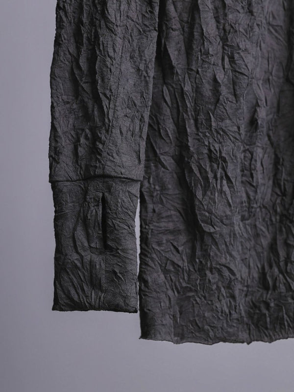 Craft Fabric Layered Turtle - neck L/S T-shirt [尾州コットン]【fog gray】 - PRY