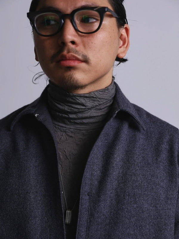 Craft Fabric Layered Turtle - neck L/S T-shirt [尾州コットン]【fog gray】 - PRY