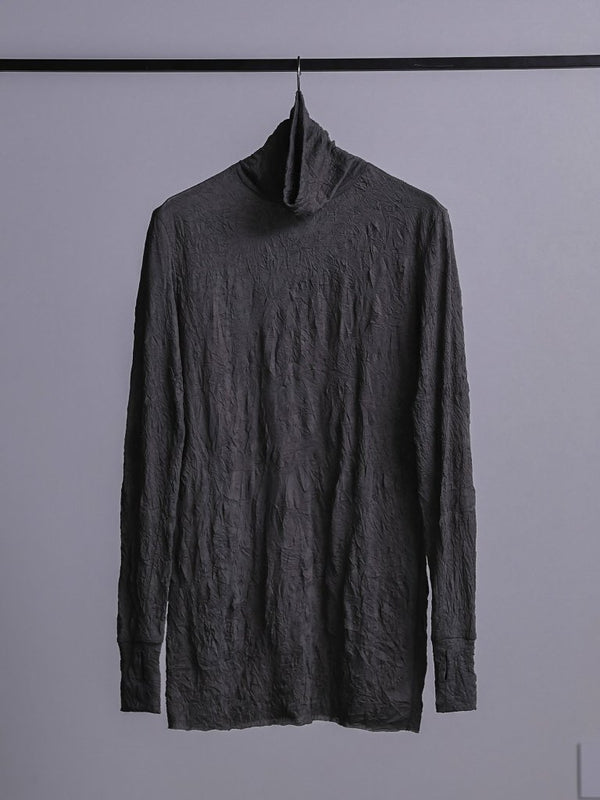 Craft Fabric Layered Turtle - neck L/S T-shirt [尾州コットン]【fog gray】 - PRY