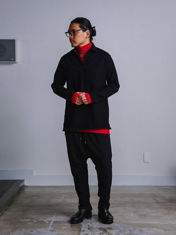 Craft Fabric Layered Turtle - neck L/S T-shirt [尾州コットン]【garnet】 - PRY