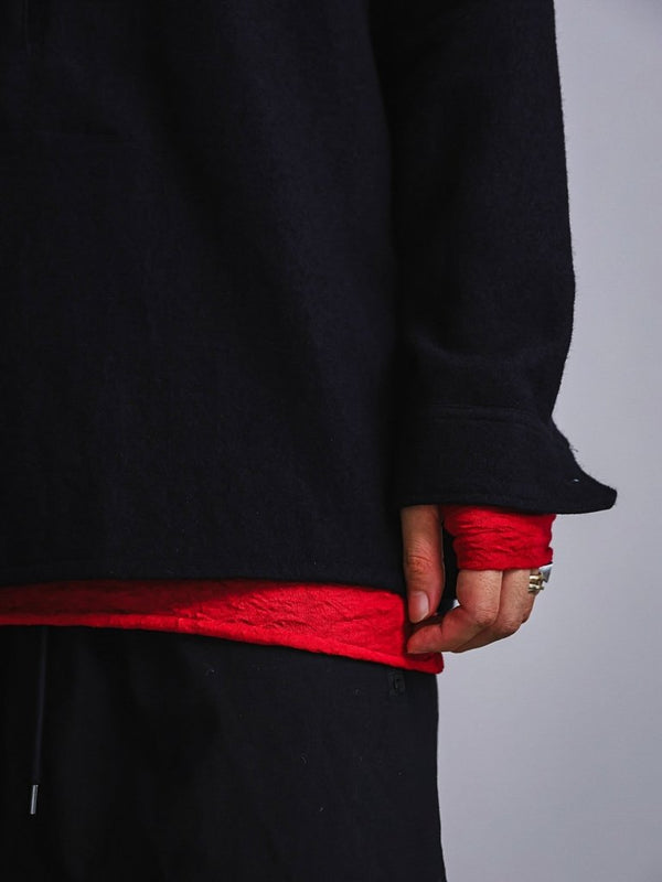 Craft Fabric Layered Turtle - neck L/S T-shirt [尾州コットン]【garnet】 - PRY