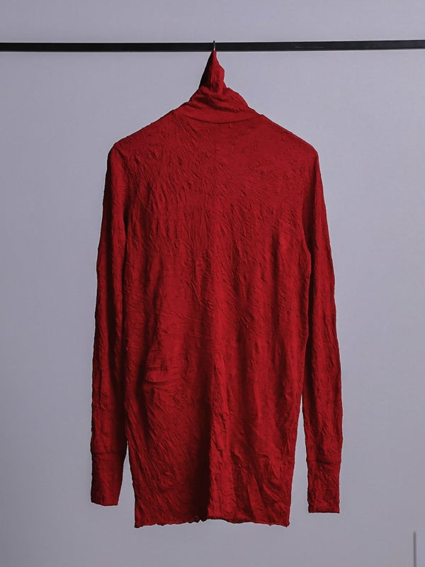 Craft Fabric Layered Turtle - neck L/S T-shirt [尾州コットン]【garnet】 - PRY