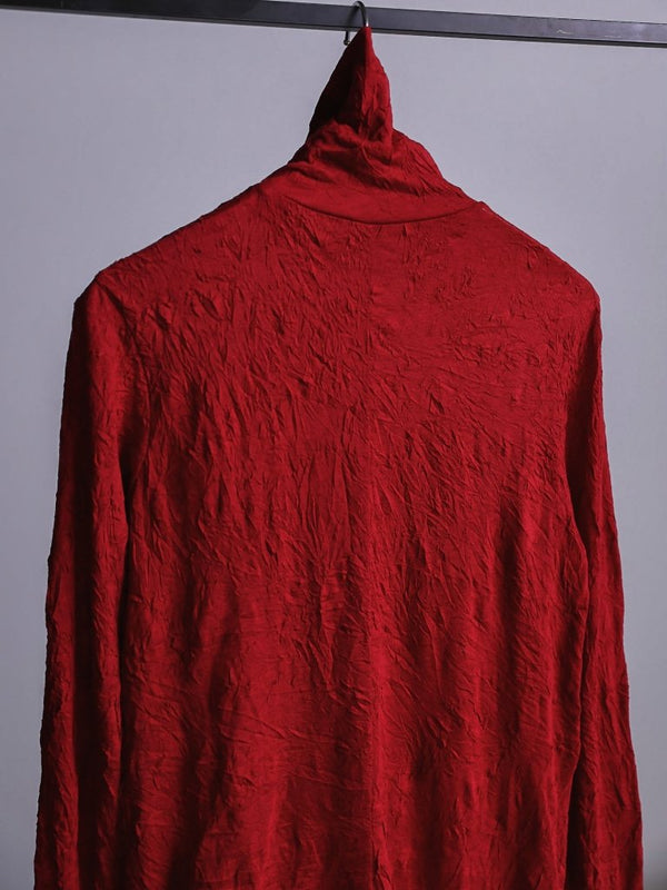 Craft Fabric Layered Turtle - neck L/S T-shirt [尾州コットン]【garnet】 - PRY