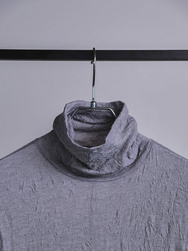Craft Fabric Layered Turtle - neck L/S T-shirt [尾州コットン]【mist gray】 - PRY