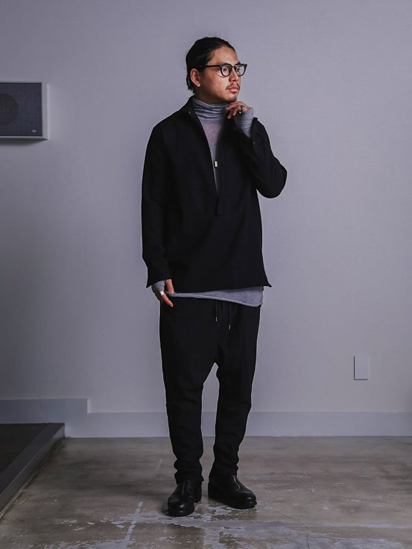 Craft Fabric Layered Turtle - neck L/S T-shirt [尾州コットン]【mist gray】 - PRY