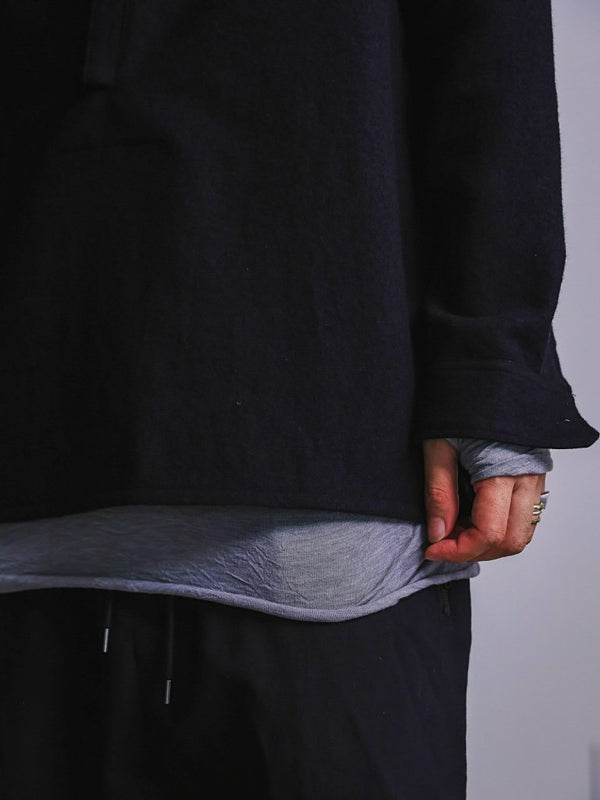 Craft Fabric Layered Turtle - neck L/S T-shirt [尾州コットン]【mist gray】 - PRY